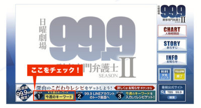 99.9 深山のこだわりレシピ 松本潤 ドラマ 見る方法 LINE