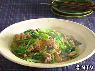 キューピー3分クッキング レシピ 作り方 材料 10月29日 豚肉・小松菜・春雨の炒めもの