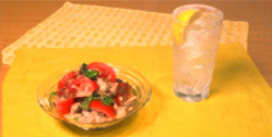 KinKi Kidsのブンブブーン おつまみ 缶詰 レシピ　さば缶とトマトのバジルサラダ