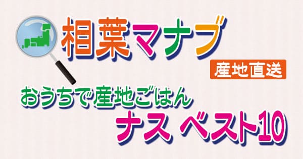 相葉雅紀 相葉マナブ 産地直送 おうちで産地ごはん ナス ベスト10