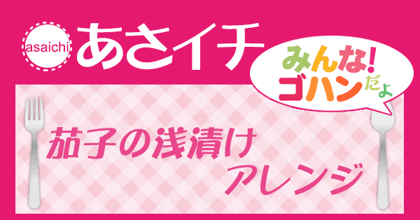 あさイチ みんなゴハンだよ なすの浅漬けアレンジ