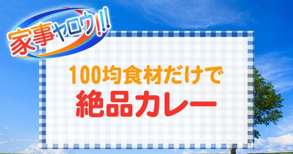 家事ヤロウ 100均食材だけで絶品カレー