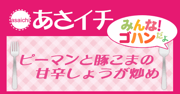 あさイチ みんな！ゴハンだよ 作り方 材料 レシピ ピーマン 豚こま