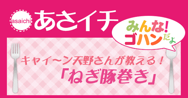 あさイチ みんな！ゴハンだよ 作り方 材料 レシピ ねぎ豚巻き