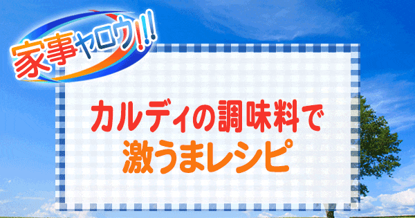 家事ヤロウ カルディ 調味料 激うまレシピ