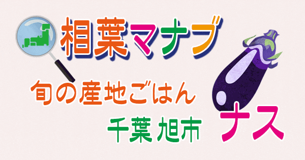 相葉マナブ 旬の産地ごはん 千葉 旭市 ナス