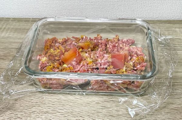 なすのキーマカレー レンチン 時短 印度カリー子 ふんわりラップ