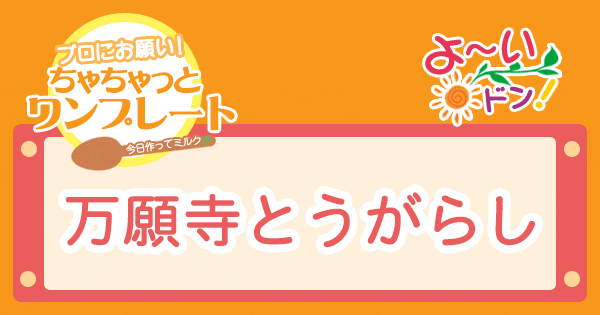 よ～いドン プロにお願い！ちゃちゃっとワンプレート レシピ 作り方 万願寺とうがらし