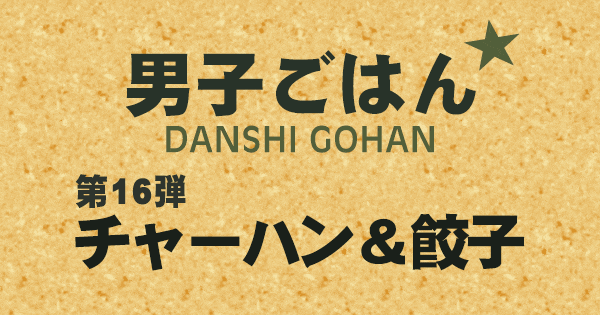 男子ごはん チャーハン 餃子 第16弾
