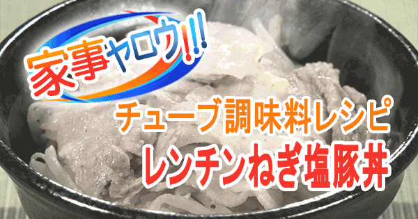 家事ヤロウ チューブ調味料 レンチンねぎ塩豚丼