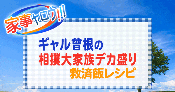 家事ヤロウ ギャル曽根 相撲大家族 デカ盛り 救済飯 レシピ