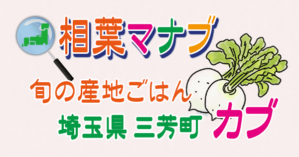 相葉マナブ 旬の産地ごはん 埼玉 三芳町 カブ