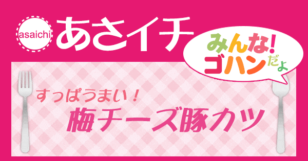 あさイチ みんな！ゴハンだよ 作り方 材料 レシピ 梅チーズ豚カツ