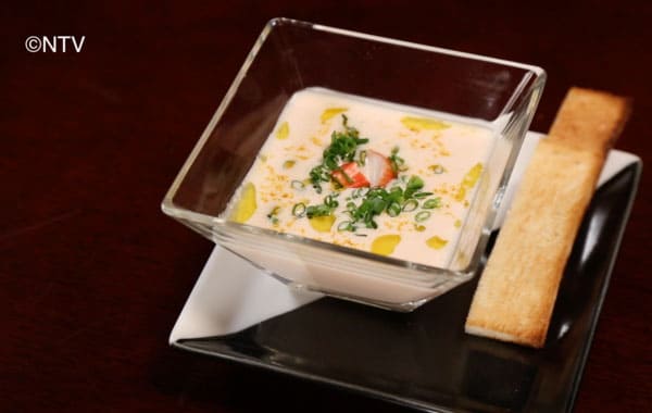 ヒルナンデス レシピ 作り方 有名料理人の家めしバトル カニかまぼこ 冷製スープ