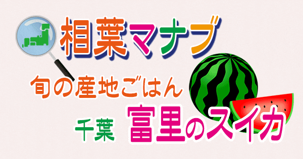 相葉マナブ 旬の産地ごはん 千葉 冨里 スイカ