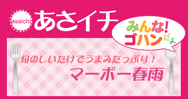 あさイチ みんな！ゴハンだよ 作り方 材料 レシピ マーボー春雨