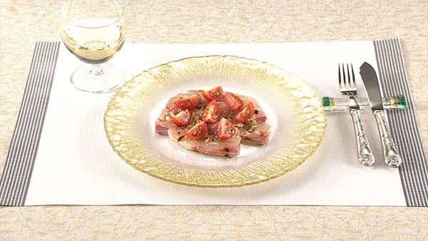 Daigoも台所 かんぱちのカルパッチョ の作り方 お刺身アレンジレシピ 22 9 7 グレンの気になるレシピ