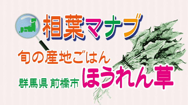 相葉マナブ 旬の産地ごはん ほうれん草 群馬県 前橋市