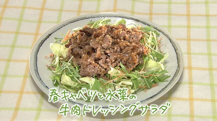 きょうの料理 レシピ 春キャベツと水なの牛肉ドレッシングサラダ