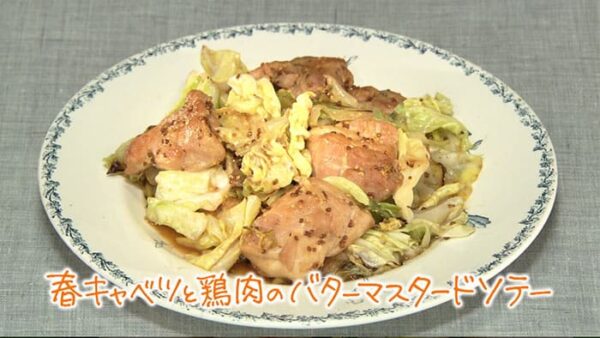 きょうの料理 レシピ 春キャベツ 鶏肉 バターマスタードソテー