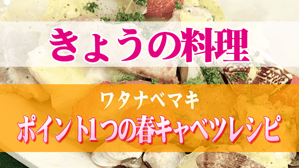 きょうの料理 ワタナベマキ ポイント1つの春キャベツレシピ