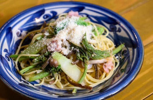 青空レストラン 新潟県 柏崎市 山菜 パスタ