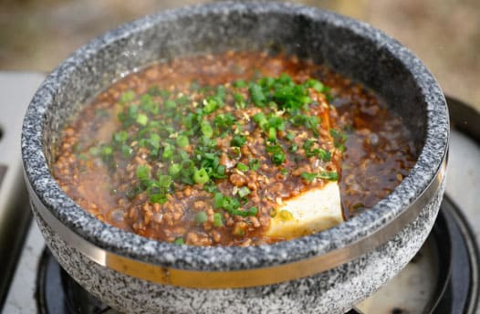 青空レストラン 岐阜県 白川村 石豆腐 麻婆豆腐