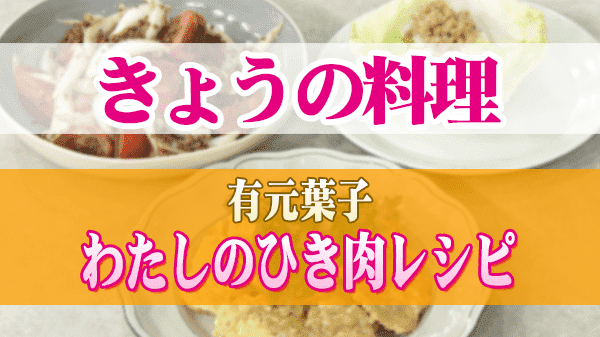きょうの料理 有元葉子 わたしのひき肉レシピ