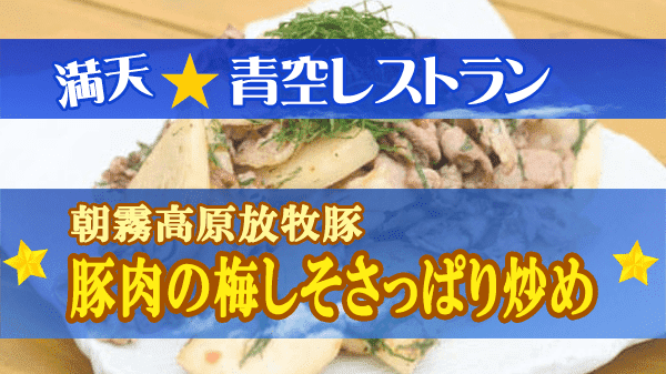 青空レストラン 静岡県 富士宮市 朝霧高原放牧豚 豚肉の梅しそさっぱり炒め