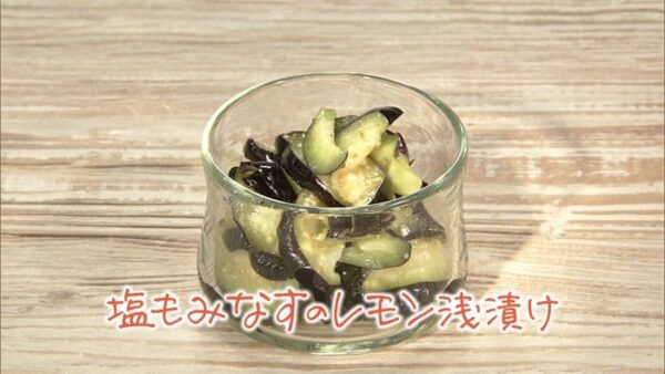 きょうの料理 なすレシピ 塩もみなすのレモン浅漬け