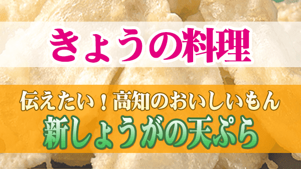 きょうの料理 伝えたい 高知のおいしいもん 新しょうがの天ぷら