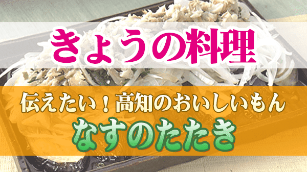 きょうの料理 伝えたい 高知のおいしいもん なすのたたき