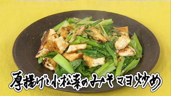 きょうの料理 炒め物道場 厚揚げと小松菜のみそマヨ炒め