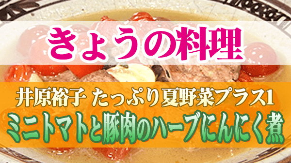 きょうの料理 井原裕子 たっぷり夏野菜プラス1 ミニトマトと豚肉のハーブにんにく煮