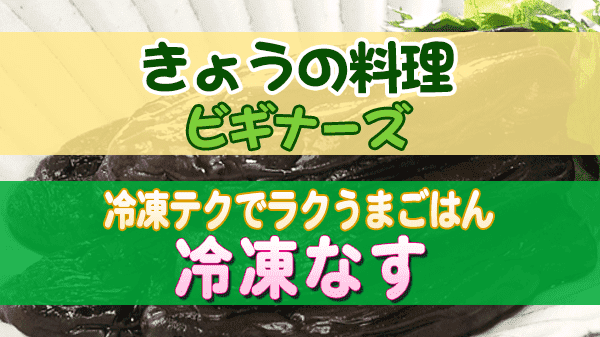 きょうの料理 ビギナーズ 冷凍テクでラクうまごはん 冷凍なす