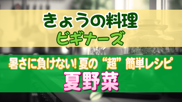 きょうの料理 ビギナーズ 暑さに負けない! 夏の“超”簡単レシピ 夏野菜