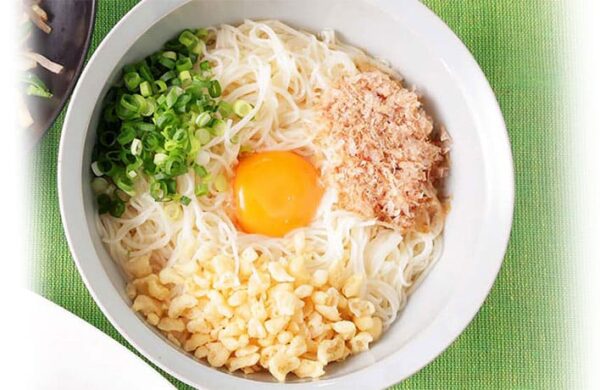 男子ごはん アレンジそうめん 冷やし釜玉そうめん