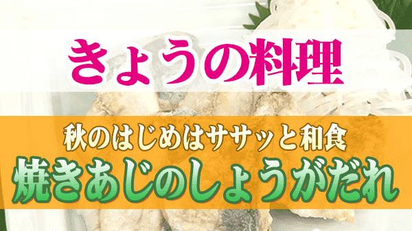 きょうの料理 秋のはじめはササッと和食 焼きあじのしょうがだれ