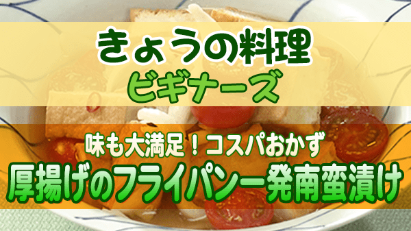 きょうの料理 ビギナーズ コスパおかず 厚揚げのフライパン一発南蛮漬け