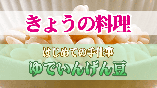 きょうの料理 はじめての手仕事 ゆでいんげん豆