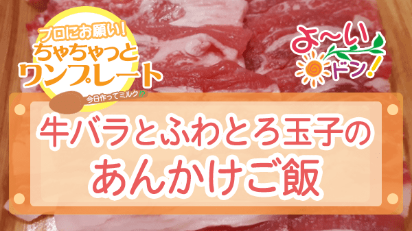 よーいドン ちゃちゃっとワンプレート 牛バラ肉 牛バラとふわとろ玉子のあんかけご飯