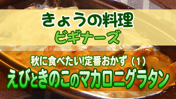 きょうの料理 ビギナーズ えびときのこのマカロニグラタン