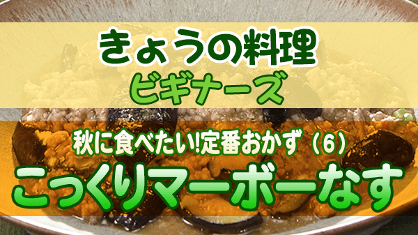 きょうの料理 ビギナーズ こっくりマーボーなす