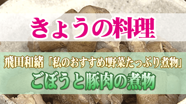 きょうの料理 飛田和緒 ごぼうと豚肉の煮物