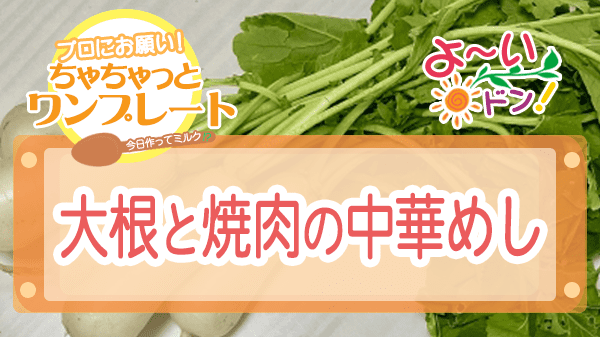 よーいドン ちゃちゃっとワンプレート 大根 大根と焼肉の中華めし