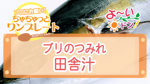 よーいドン ちゃちゃっとワンプレート 魚料理 ブリ ブリのつみれ 田舎汁