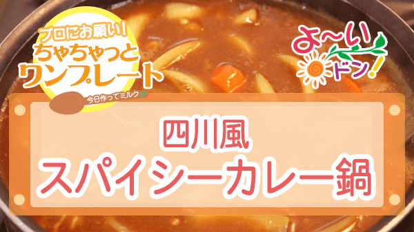 よーいドン ちゃちゃっとワンプレート 四川風スパイシーカレー鍋 中華料理 空心 有 伽藍堂 大澤広晃シェフ