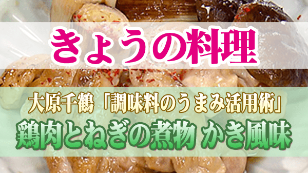 きょうの料理 大原千鶴 鶏肉とねぎの煮物 かき風味