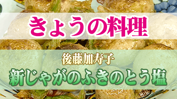 きょうの料理 後藤加寿子 新じゃがのふきのとう塩