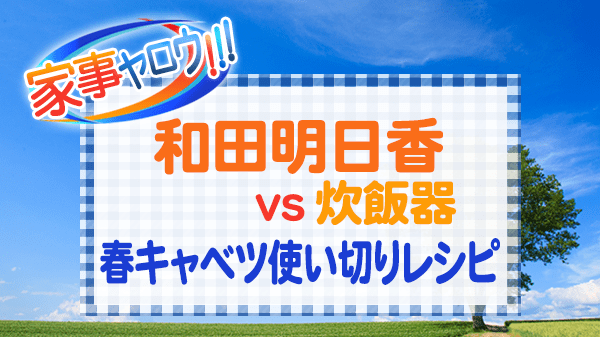 家事ヤロウ 和田明日香 vs 炊飯器 春キャベツ 1個丸々 使い切りレシピ